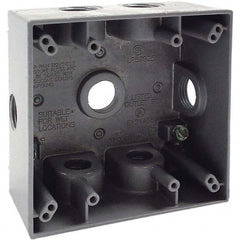 Hubbell-Raco - 4-1/2 x 4-1/2 x 2-1/4" Aluminum Square Weather Resistant Outlet Box - Exact Tooling