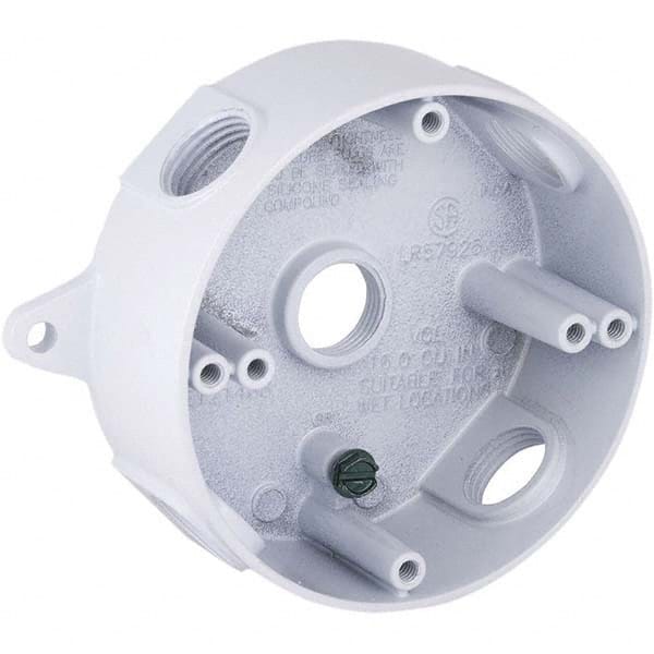 Hubbell-Raco - 5-1/4 x 4.203 x 1-5/8" Aluminum Round Weather Resistant Outlet Box - Exact Tooling