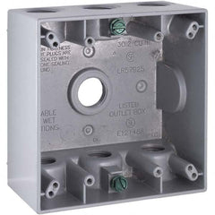 Hubbell-Raco - 4-1/2 x 4-1/2 x 2-1/4" Aluminum Square Weather Resistant Outlet Box - Exact Tooling