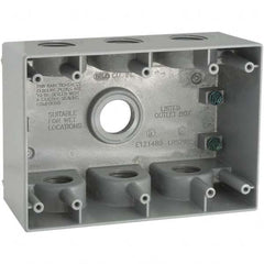 Hubbell-Raco - 4-1/2 x 6-3/8 x 2.781" Aluminum Rectangular Weather Resistant Outlet Box - Exact Tooling