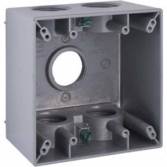 Hubbell-Raco - 4-1/2 x 4-1/2 x 2-5/8" Aluminum Square Weather Resistant Outlet Box - Exact Tooling