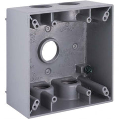 Hubbell-Raco - 4-1/2 x 4-1/2 x 2-1/4" Aluminum Square Weather Resistant Outlet Box - Exact Tooling