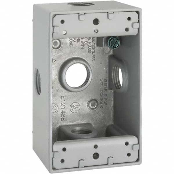 Hubbell-Raco - 4.57 x 2.816 x 2.148" Aluminum Rectangular Weather Resistant Outlet Box - Exact Tooling