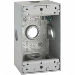 Hubbell-Raco - 4.57 x 2.816 x 2.148" Aluminum Rectangular Weather Resistant Outlet Box - Exact Tooling