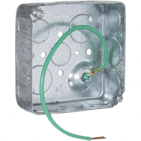 Hubbell-Raco - 4 x 4 x 1.563" Steel Square Device Box - Exact Tooling