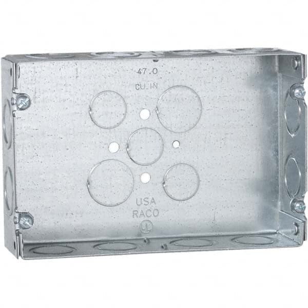 Hubbell-Raco - 4-1/2 x 6.813 x 1-5/8" Steel Square Device Box - Exact Tooling