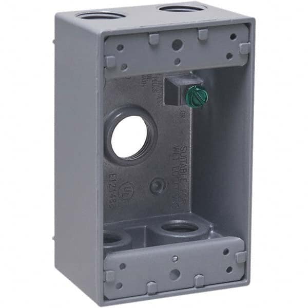 Hubbell-Raco - 4.57 x 2.816 x 2.148" Aluminum Rectangular Weather Resistant Outlet Box - Exact Tooling