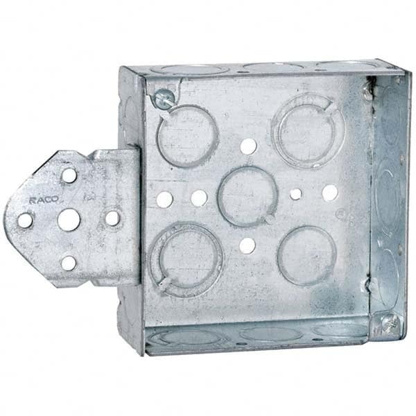 Hubbell-Raco - 4 x 6 x 1.563" Steel Square Device Box - Exact Tooling