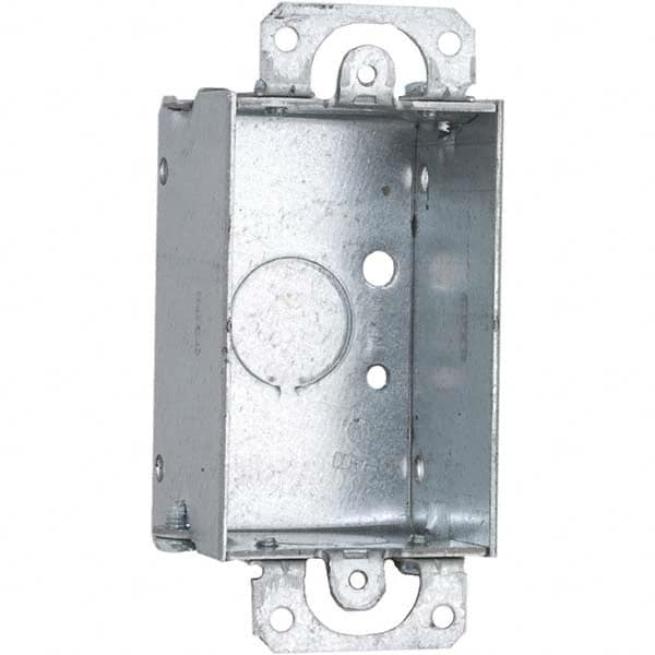 Hubbell-Raco - 4.22 x 2 x 1-1/2" Steel Rectangular Device Box - Exact Tooling