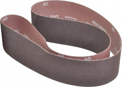 Norton - 2-1/2" Wide x 48" OAL, 60 Grit, Aluminum Oxide Abrasive Belt - Aluminum Oxide, Medium, Coated, X Weighted Cloth Backing, Series R228 - Exact Tooling