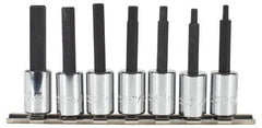 Proto - 7 Piece 3/8" Drive Inch Hex Bit Socket Set - 1/8 to 3/8" Hex - Exact Tooling