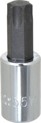 Proto - 3/8" Drive, T55 Torx Bit Socket - 1-31/32" OAL, Ball End - Exact Tooling