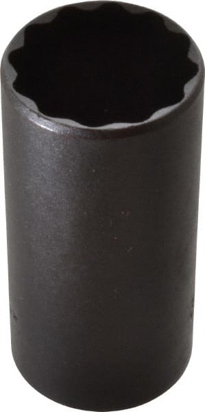 Proto - 1-1/4", 1/2" Drive, Deep Hand Socket - 12 Points, 3-1/4" OAL, Alloy Steel, Black Finish - Exact Tooling