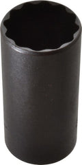 Proto - 1-1/4", 1/2" Drive, Deep Hand Socket - 12 Points, 3-1/4" OAL, Alloy Steel, Black Finish - Exact Tooling