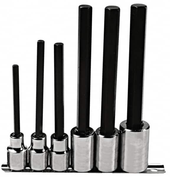 Proto - 6 Piece 1/2" Drive Inch Hex Bit Socket Set - 1/4 to 5/8" Hex - Exact Tooling