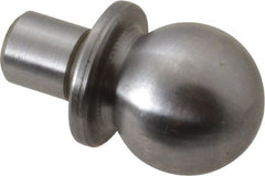 Jergens - 1/2" Ball Diam, 1/4" Shank Diam, Steel Construction Tooling Ball - 5/8" Ball Center to Shank Bottom, 5/16" Ball Center to Shoulder Bottom, with Shoulder - Exact Tooling