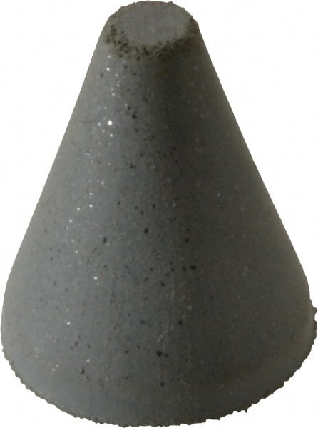 Cratex - 1" Max Diam x 1-1/4" Long, Taper, Rubberized Point - Coarse Grade, Silicon Carbide, 1/4" Arbor Hole, Unmounted - Exact Tooling