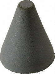 Cratex - 1" Max Diam x 1-1/4" Long, Taper, Rubberized Point - Coarse Grade, Silicon Carbide, 1/4" Arbor Hole, Unmounted - Exact Tooling