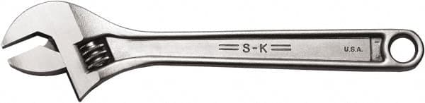 SK - 1-5/16" Jaw Capacity, 12" Standard Adjustable Wrench - Stainless Steel, Chrome Finish, 12-1/4" OAL - Exact Tooling