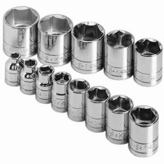 SK - 3/8" Drive Standard Socket Set - 1/4 to 1", Inch Measurement Standard - Exact Tooling