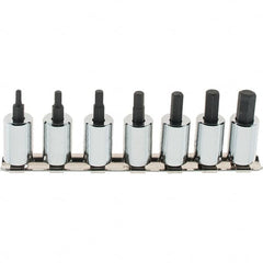 SK - 7 Piece 3/8" Drive Inch Hex Bit Socket Set - 1/8 to 3/8" Hex - Exact Tooling