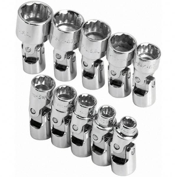 SK - 1/4" Drive Standard Socket Set - 5 to 14mm, Metric Measurement Standard - Exact Tooling