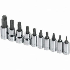 SK - 10 Piece Torx Bit Socket Set - Comes in Rail - Exact Tooling