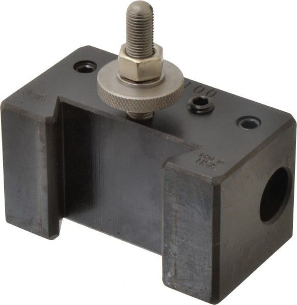 Aloris - Series CXA, #100 Boring Bar Tool Post Holder - 13 to 18" Lathe Swing, 2" OAH, 1" Centerline Height - Exact Tooling