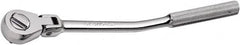 SK - 3/8" Drive Pear Head Ratchet - Chrome-Plated Finish, 10-3/4" OAL, 60 Gear Teeth, Bent Knurled Handle, Flex Head - Exact Tooling