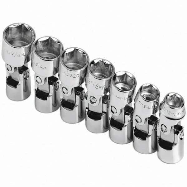 SK - 3/8" Drive Standard Socket Set - 3/8 to 3/4", Inch Measurement Standard - Exact Tooling