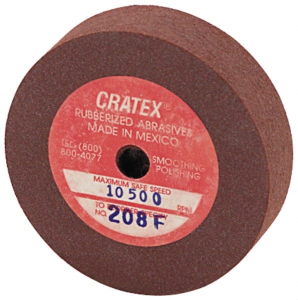 Cratex - 2" Diam x 1/4" Hole x 1/2" Thick, Surface Grinding Wheel - Silicon Carbide, Fine Grade, 10,500 Max RPM, Rubber Bond, No Recess - Exact Tooling