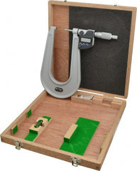 Mitutoyo - 25.4mm to 2" Carbide IP65 Deep Throat Electronic Outside Micrometer - Exact Tooling