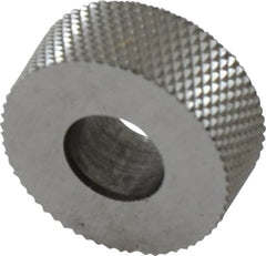 Value Collection - 5/8" Diam, 80° Tooth Angle, Standard (Shape), Form Type High Speed Steel Male Diamond Knurl Wheel - 1/4" Face Width, 1/4" Hole, 96 Diametral Pitch, 30° Helix, Bright Finish, Series GK - Exact Tooling