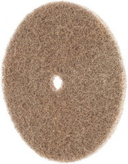 3M - 6" Medium Grade Deburring Disc - 1/2" Center Hole, Arbor Connection, Tan, 4,000 Max RPM - Exact Tooling