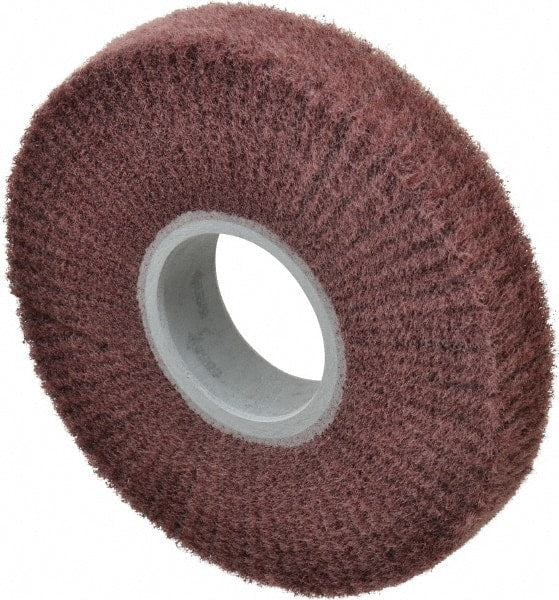 3M - 6" Diam Aluminum Oxide Finishing Flap Wheel - 2" Hole, 1" Wide, Density 5, Nonwoven, Fine Grade, 3,400 Max RPM - Exact Tooling
