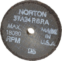 Norton - 3" Diam x 3/8" Hole x 3/8" Thick, R Hardness, 24 Grit Surface Grinding Wheel - Aluminum Oxide, Type 1, Very Coarse Grade, 18,080 Max RPM, No Recess - Exact Tooling
