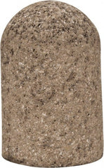 Norton - Type 18R, 2" Max Diam, 3" Head Thickness, 24 Grit Round Tip Plug - Aluminum Oxide, Very Coarse Grade, 5/8-11 Shank Thread - Exact Tooling