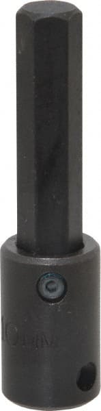 Proto - 3/8" Drive, 10mm Impact Hex Bit Socket - 1-5/8" Bit Length, 2-23/32" OAL - Exact Tooling