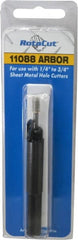 Hougen - 1/4 to 3/4" Tool Diam Compatibility, Straight Shank, Steel Integral Pilot Pin, Hole Cutting Tool Arbor - 3/8" Min Chuck, Threaded Shank Attachment, For RotaCut 11000 Series Hole Cutters - Exact Tooling
