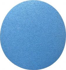 Norton - 12" Diam, 24 Grit Zirconia Alumina Adhesive PSA Disc - Very Coarse, Blue, Y Weighted Cloth Backing, Flexible - Exact Tooling
