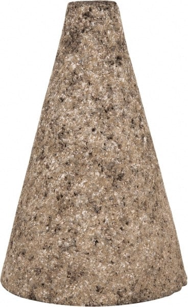 Norton - Type 17, 2" Max Diam, 3" Head Thickness, 24 Grit Square Tip Cone - Aluminum Oxide, Very Coarse Grade, 5/8-11 Shank Thread - Exact Tooling