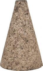 Norton - Type 17, 2" Max Diam, 3" Head Thickness, 24 Grit Square Tip Cone - Aluminum Oxide, Very Coarse Grade, 5/8-11 Shank Thread - Exact Tooling