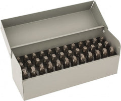 C.H. Hanson - 36 Piece, 3/16" Character Steel Stamp Set - Letters & Figures, Low Stress Round Face Dot - Exact Tooling