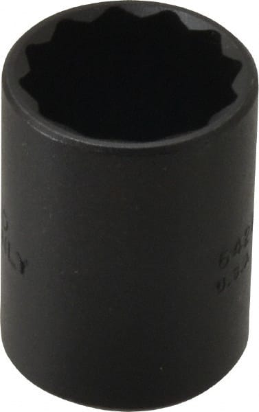 Proto - 7/8", 1/2" Drive, Standard Hand Socket - 12 Points, 1-9/16" OAL, Alloy Steel, Black Finish - Exact Tooling