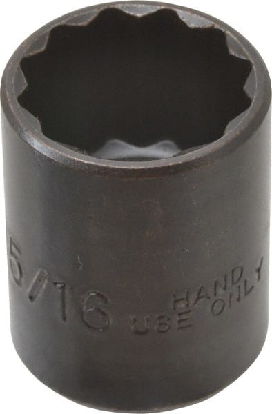 Proto - 15/16", 1/2" Drive, Standard Hand Socket - 12 Points, 1-9/16" OAL, Alloy Steel, Black Finish - Exact Tooling