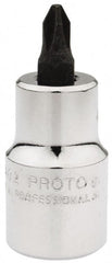 Proto - 1/2" Drive, 5/16" Wide, #2 Point, Phillips Screwdriver Socket - 2-5/32" OAL - Exact Tooling