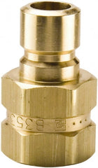 Parker - 1/4 NPTF Brass Hydraulic Hose Female Pipe Thread Nipple - 200 psi, 6 GPM, Series Moldmate - Exact Tooling