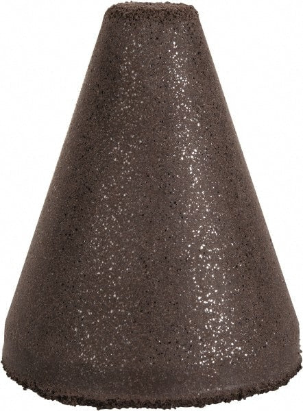 Cratex - 1" Max Diam x 1-1/4" Long, Taper, Rubberized Point - Medium Grade, Silicon Carbide, 1/4" Arbor Hole, Unmounted - Exact Tooling