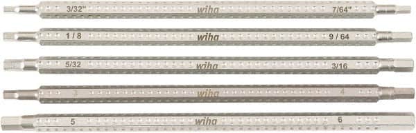 Wiha - 5 Piece Hex Drive Bit Set - Ball End Hex Point - Exact Tooling