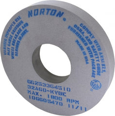 Norton - 14" Diam x 5" Hole x 2" Thick, K Hardness, 60 Grit Surface Grinding Wheel - Aluminum Oxide, Type 1, Medium Grade, 1,800 Max RPM, Vitrified Bond, No Recess - Exact Tooling